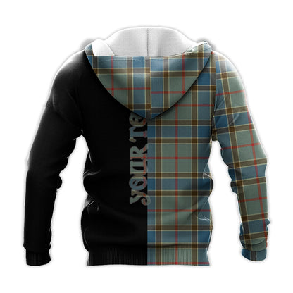 Printivon Balfour Blue Tartan Personalize Half Hoodie