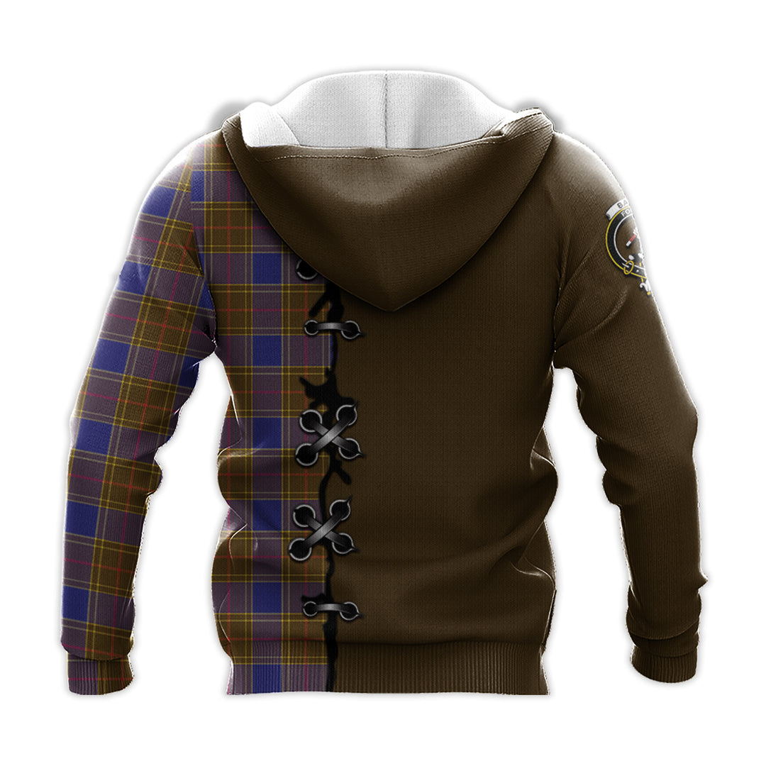 Printivon Balfour Modern Tartan Hoodie Lion Rampant And Celtic Thistle Style