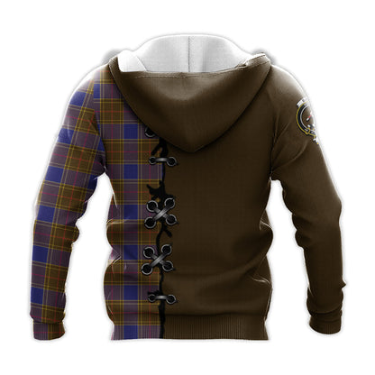 Printivon Balfour Modern Tartan Hoodie Lion Rampant And Celtic Thistle Style