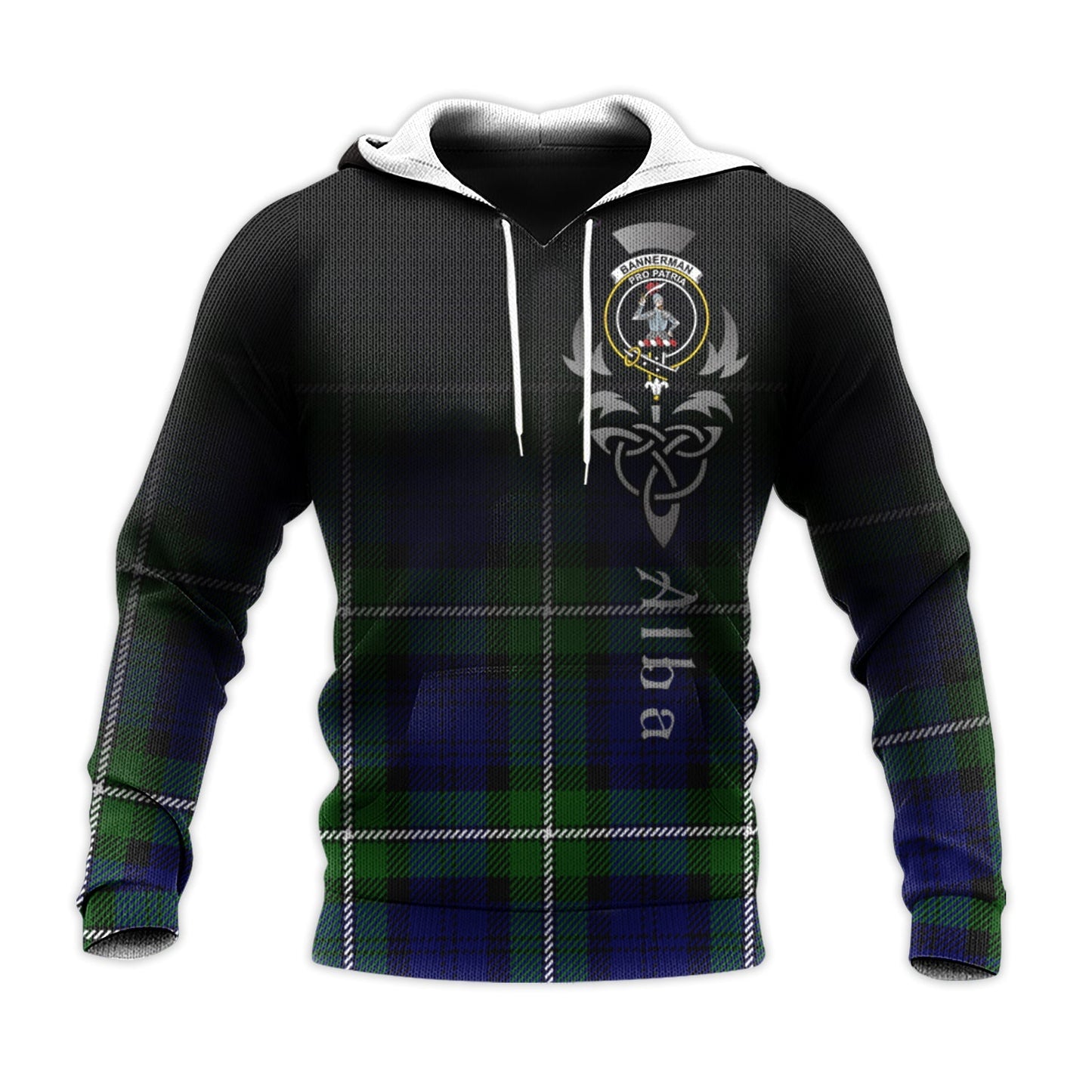 Printivon Bannerman Tartan Crest Alba Celtic Hoodie
