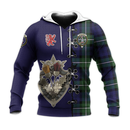 Printivon Bannerman Tartan Hoodie Lion Rampant And Celtic Thistle Style
