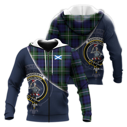 Printivon Bannerman Tartan Scottish Crest Hoodie