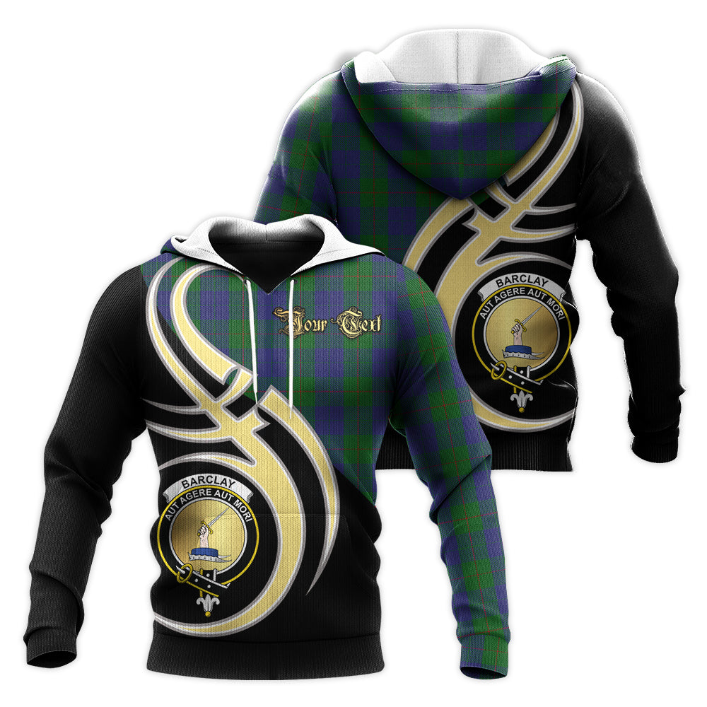Printivon Barclay Clan Believe In Me Crest Tartan Knitted Hoodie Custom Your Text