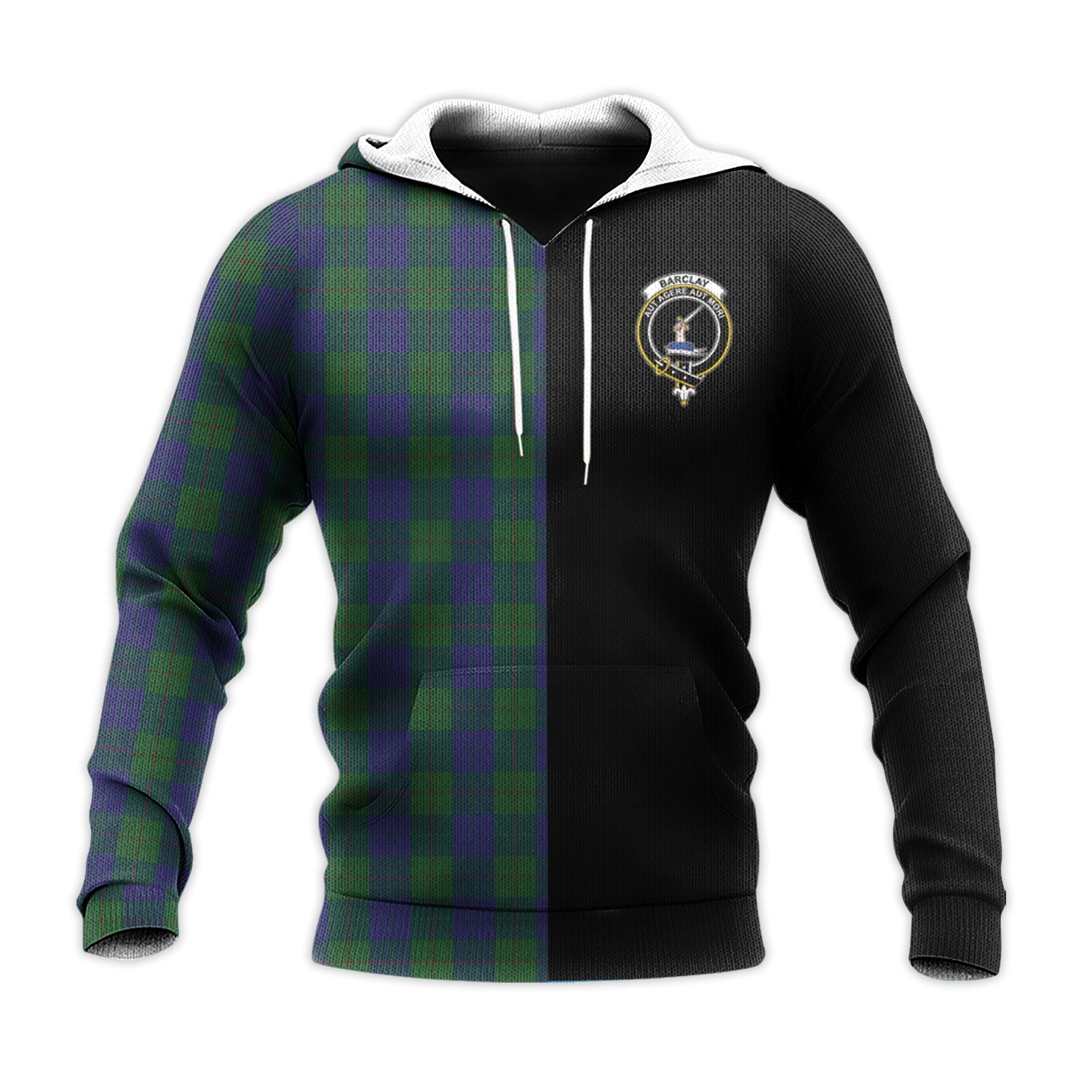 Printivon Barclay Tartan Personalize Half Hoodie