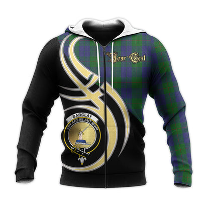 Printivon Barclay Clan Believe In Me Crest Tartan Knitted Hoodie Custom Your Text