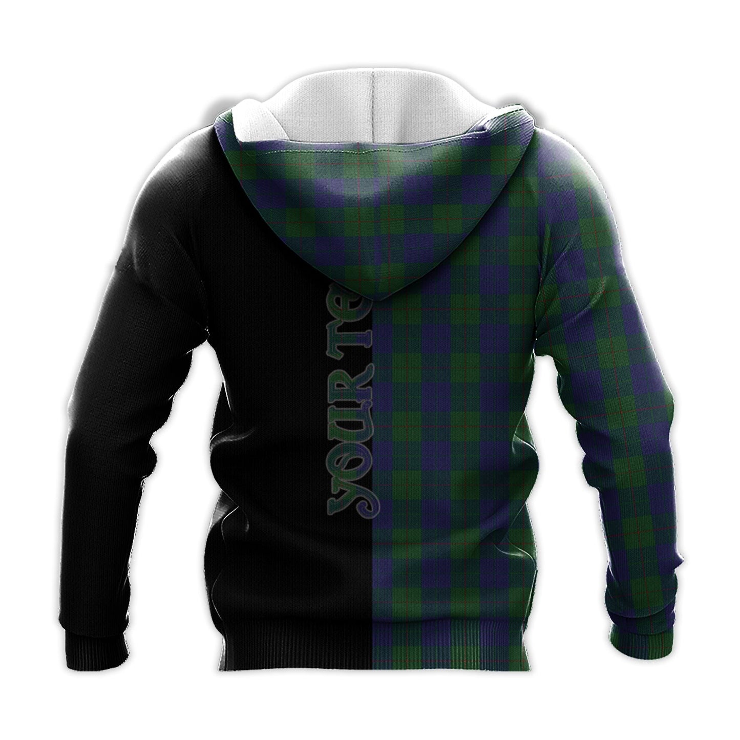 Printivon Barclay Tartan Personalize Half Hoodie