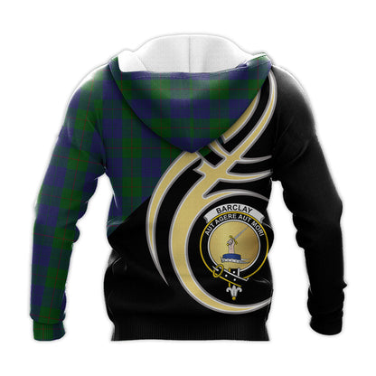 Printivon Barclay Clan Believe In Me Crest Tartan Knitted Hoodie Custom Your Text