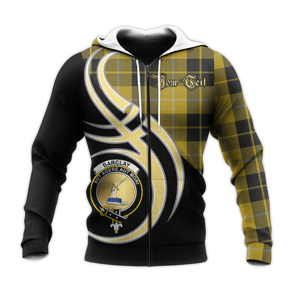 Printivon Barclay Dress Clan Believe In Me Crest Tartan Knitted Hoodie Custom Your Text