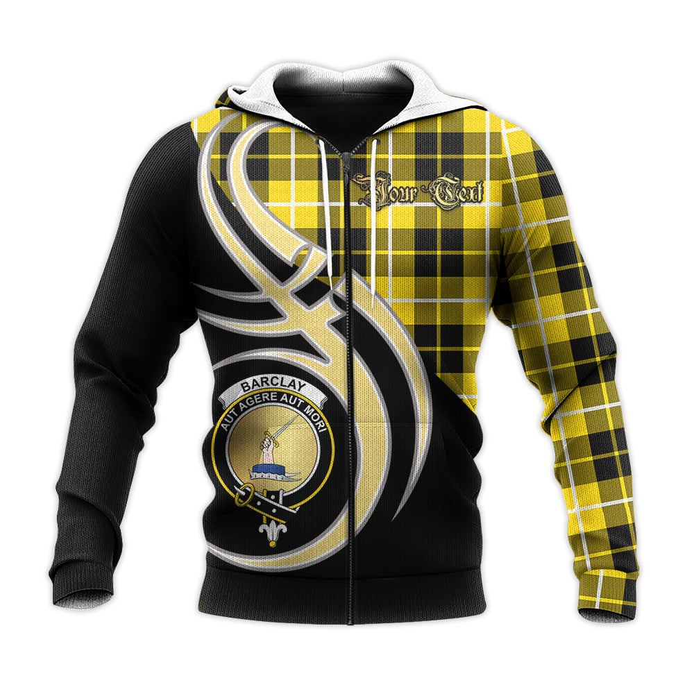 Printivon Barclay Dress Modern Clan Believe In Me Crest Tartan Knitted Hoodie Custom Your Text