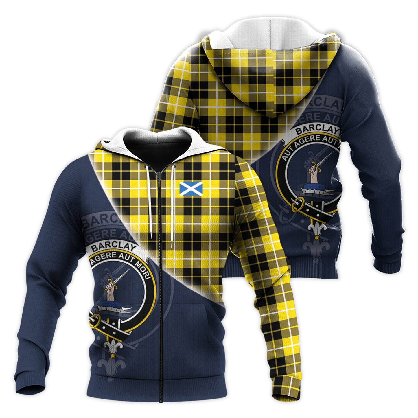 Printivon Barclay Dress Modern Tartan Scottish Crest Hoodie