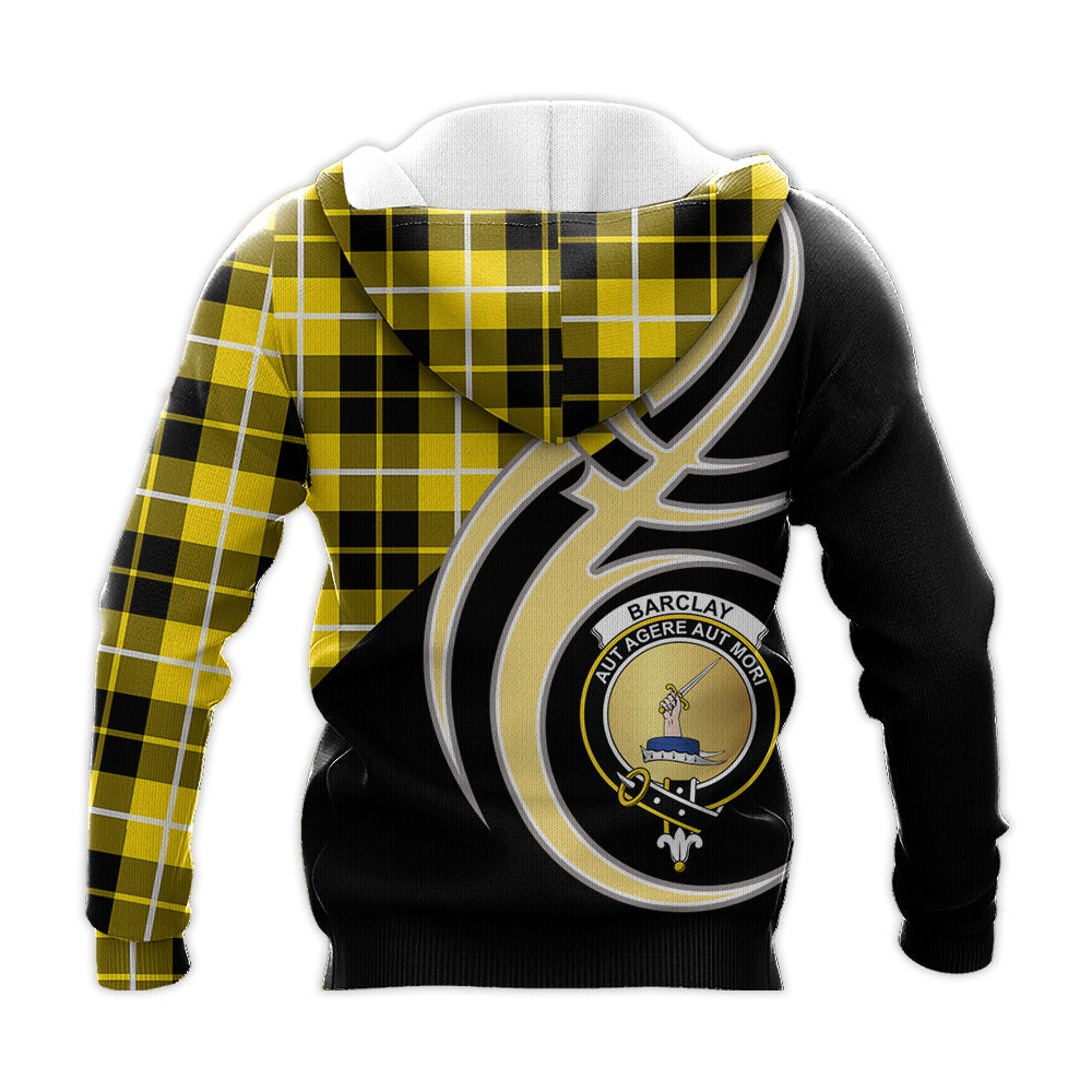 Printivon Barclay Dress Modern Clan Believe In Me Crest Tartan Knitted Hoodie Custom Your Text