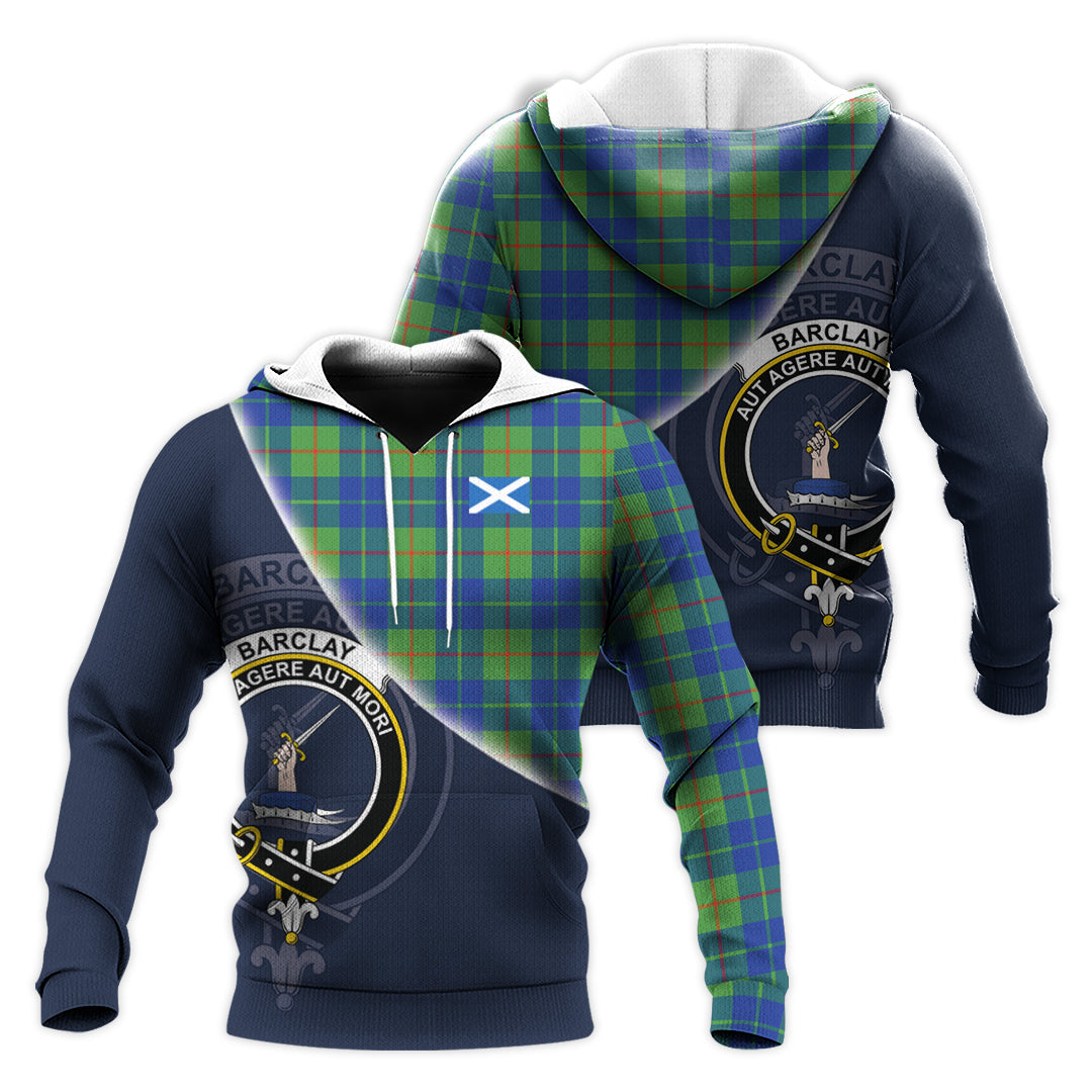 Printivon Barclay Hunting Ancient Tartan Scottish Crest Hoodie