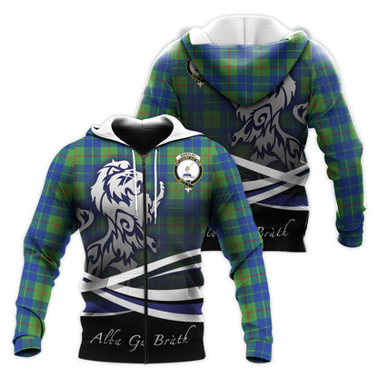 Printivon Barclay Hunting Ancient Tartan Scottish Lion Hoodie