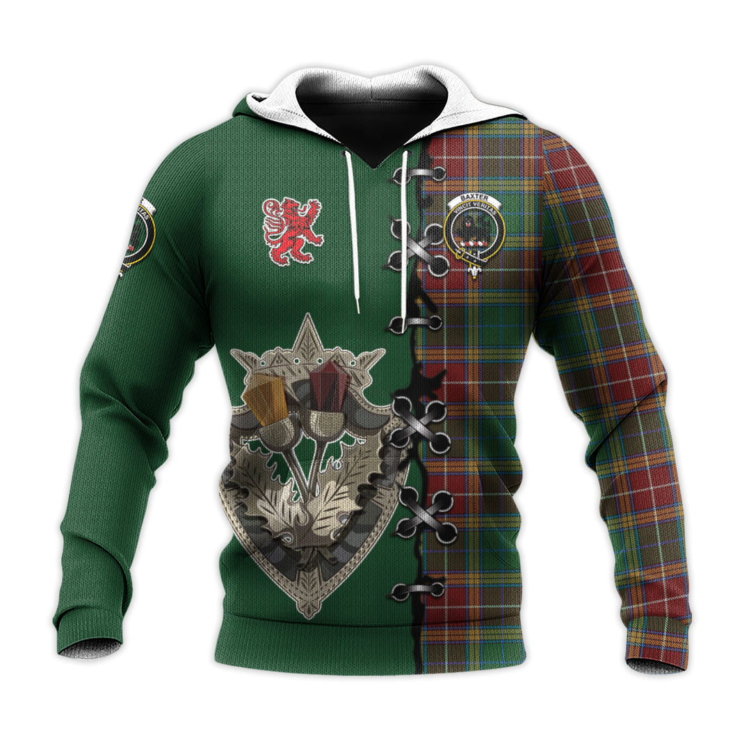 Printivon Baxter Tartan Hoodie Lion Rampant And Celtic Thistle Style