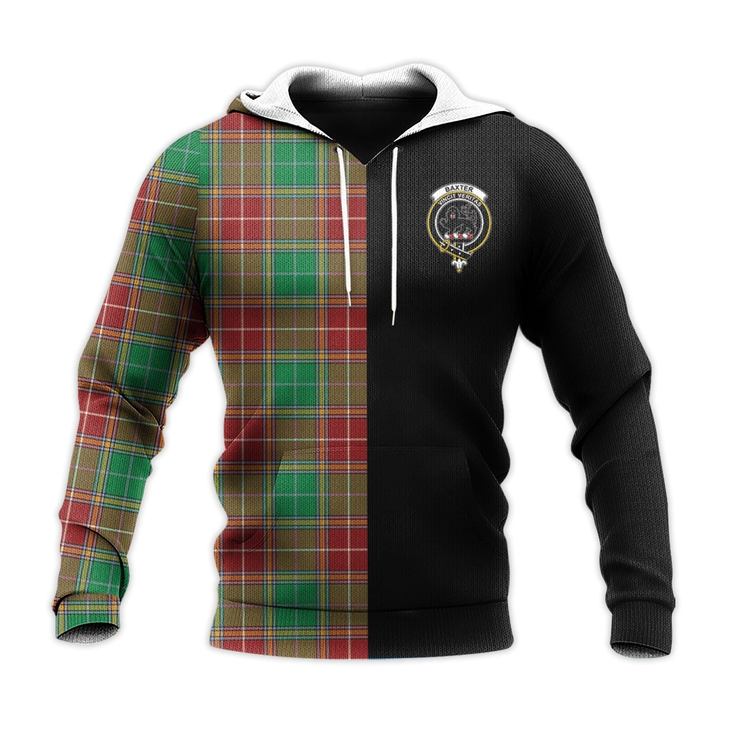 Printivon Baxter Modern Tartan Personalize Half Hoodie