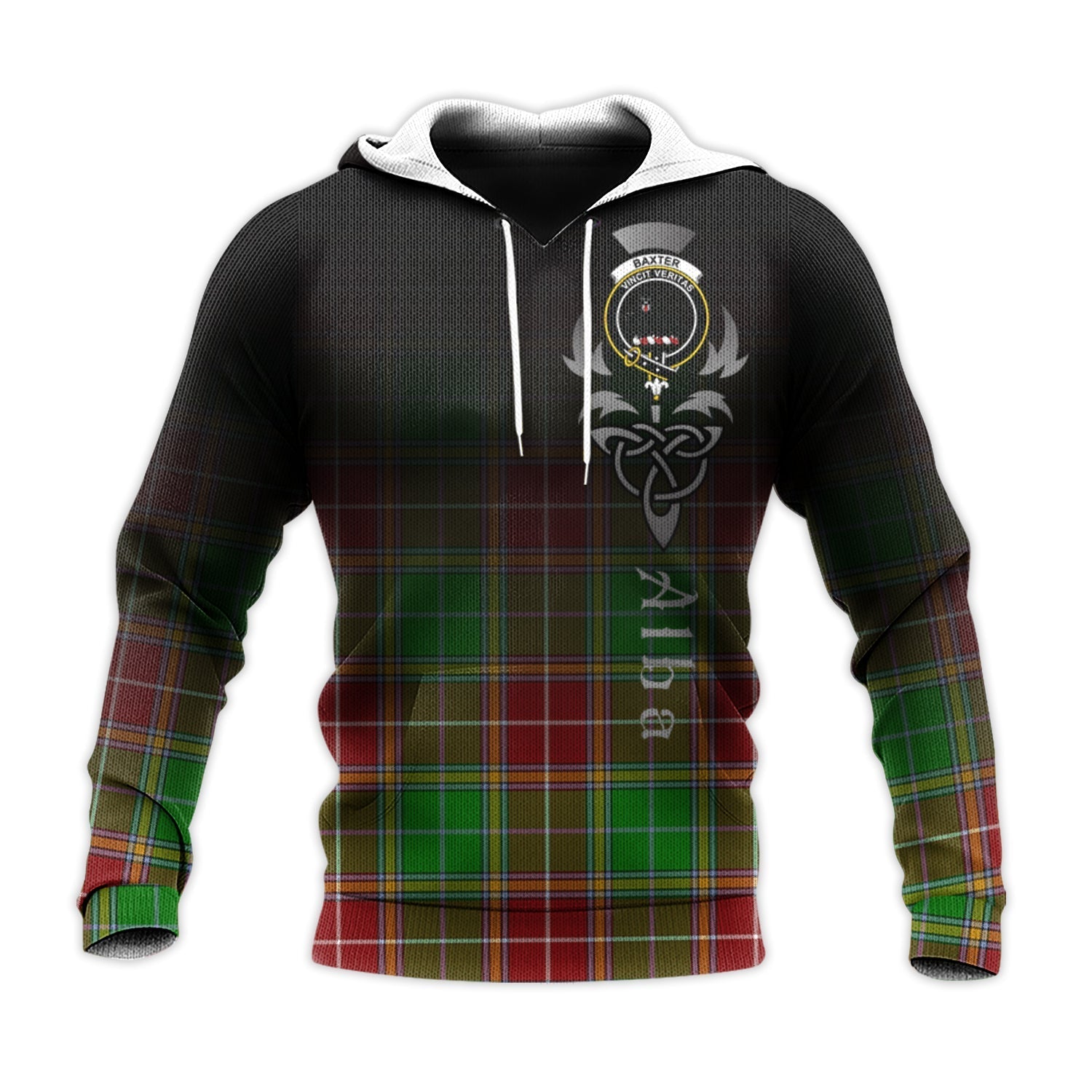 Printivon Baxter Modern Tartan Crest Alba Celtic Hoodie