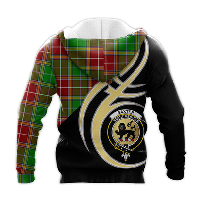 Printivon Baxter Modern Clan Believe In Me Crest Tartan Knitted Hoodie Custom Your Text
