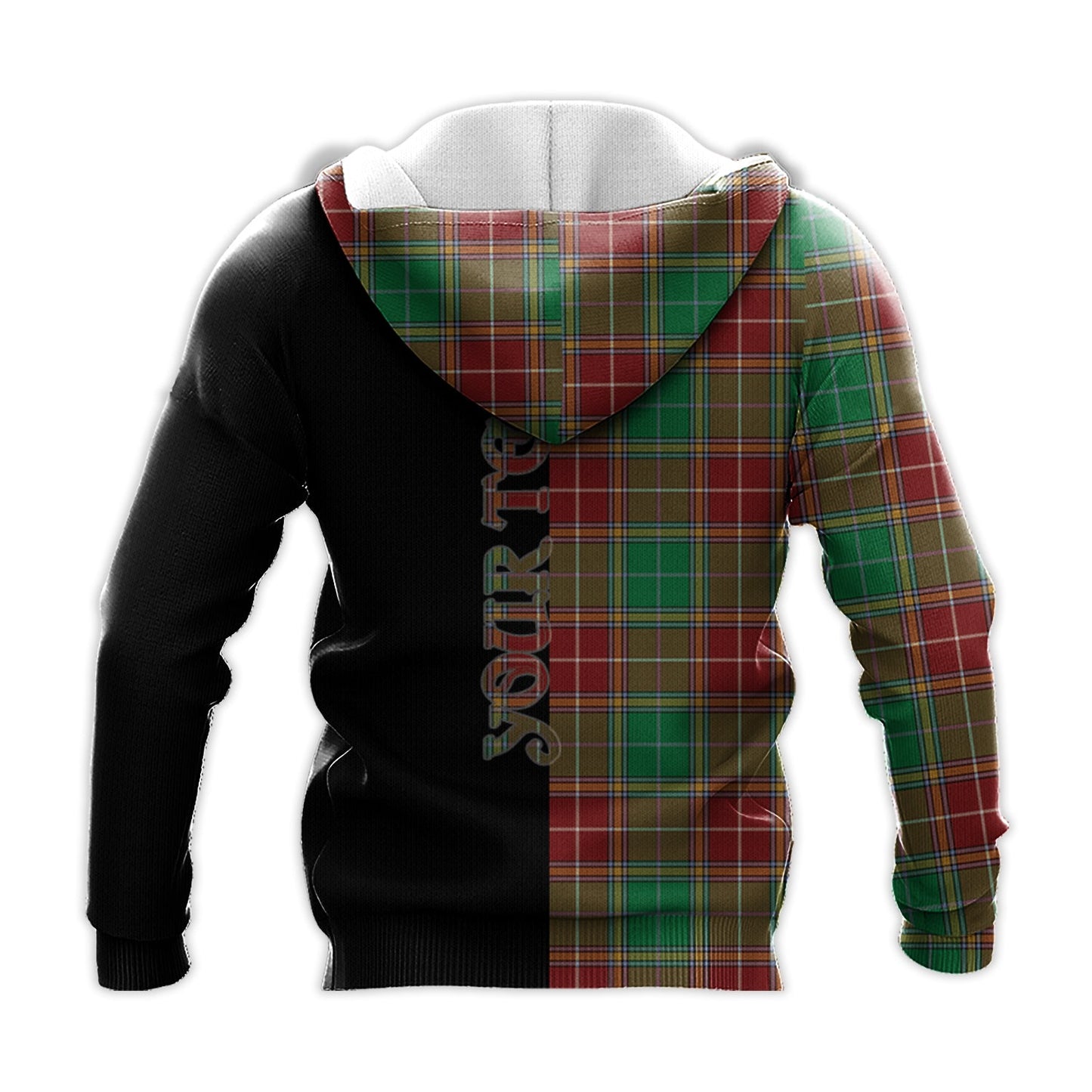 Printivon Baxter Modern Tartan Personalize Half Hoodie