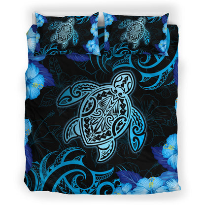 Hawaii Bedding Set Hawaii Turtle Hibiscus Blue