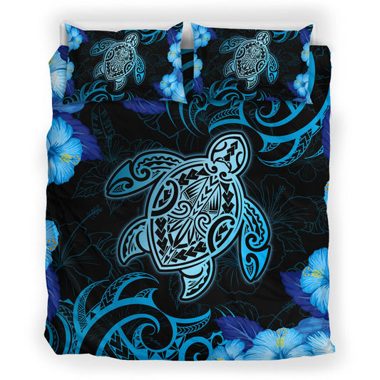 Hawaii Bedding Set Hawaii Turtle Hibiscus Blue