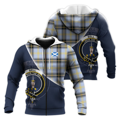 Printivon Bell Tartan Scottish Crest Hoodie