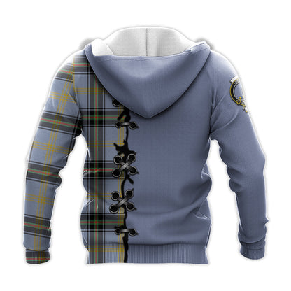 Printivon Bell Tartan Hoodie Lion Rampant And Celtic Thistle Style