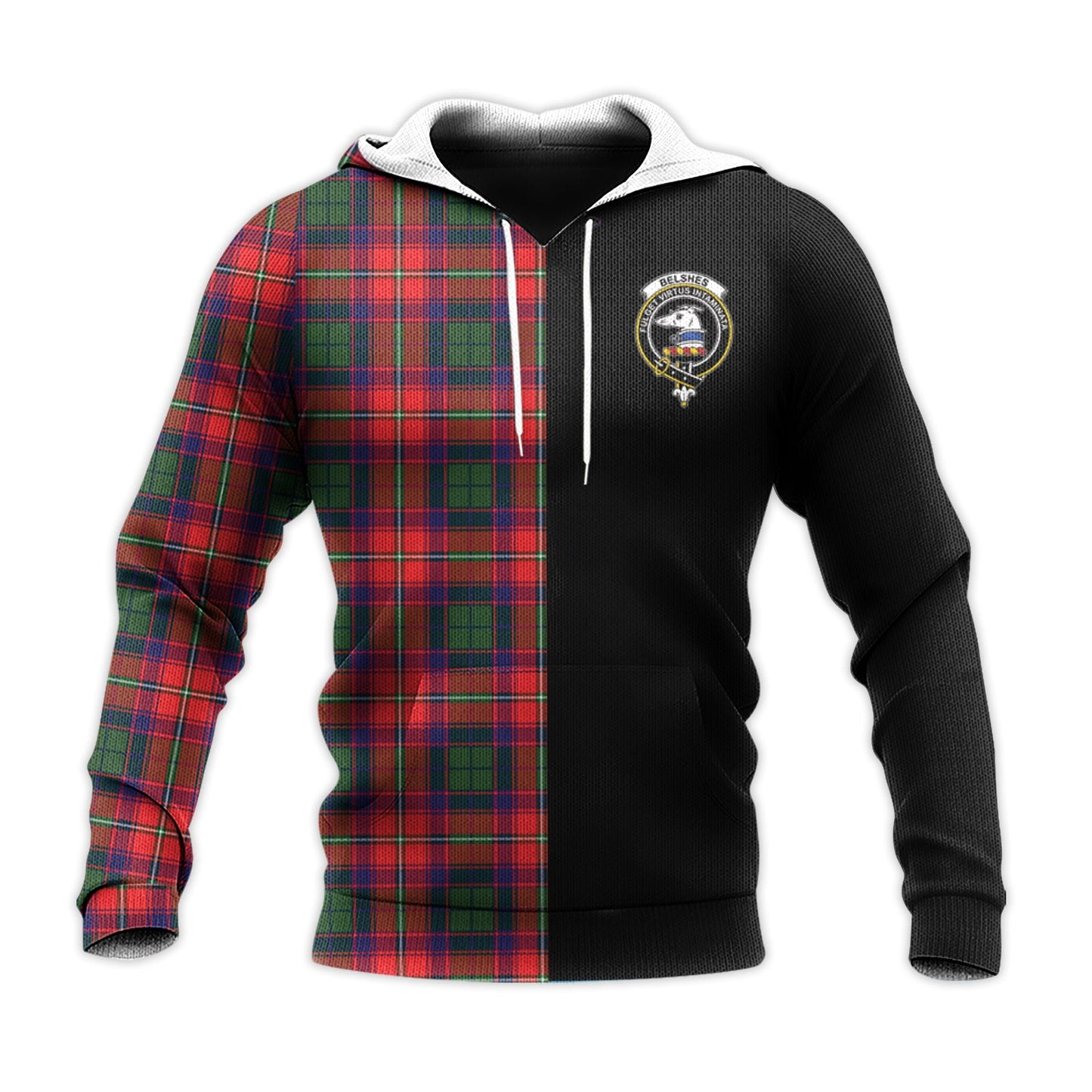 Printivon Belshes Tartan Personalize Half Hoodie