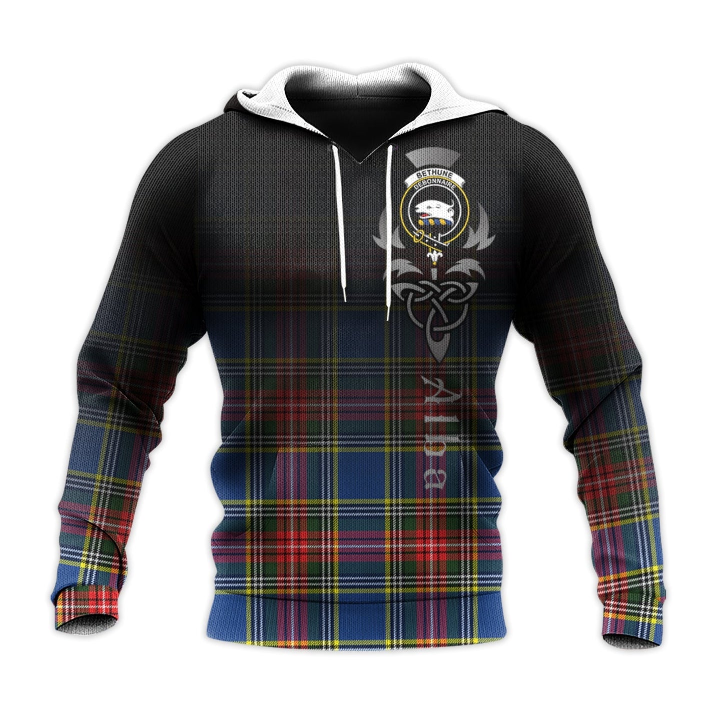 Printivon Bethune Tartan Crest Alba Celtic Hoodie