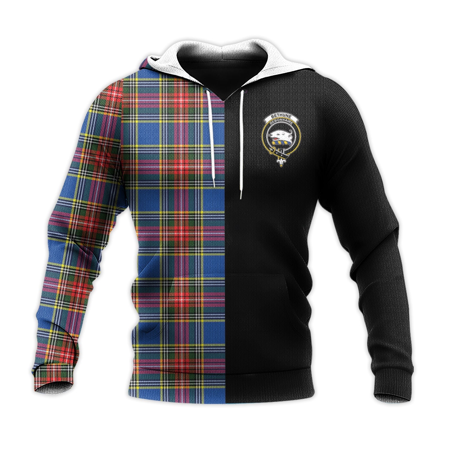 Printivon Bethune Tartan Personalize Half Hoodie
