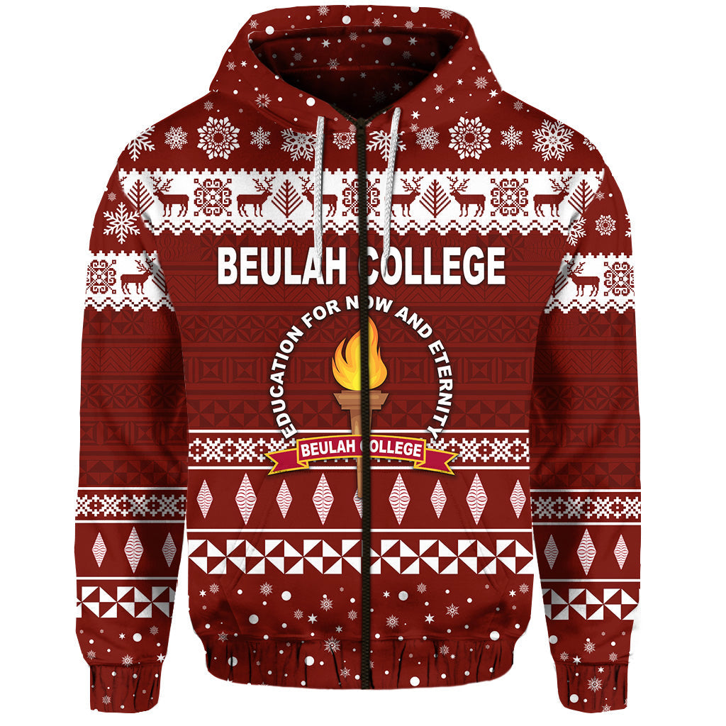 ( Personalised) Tonga Beulah College Christmas Zip Hoodie Simple Style