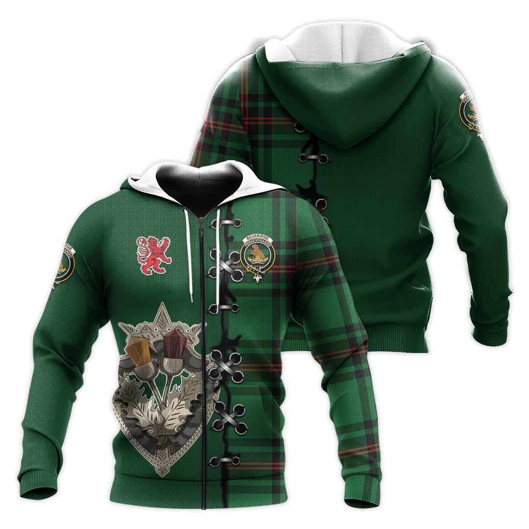 Printivon Beveridge Tartan Hoodie Lion Rampant And Celtic Thistle Style