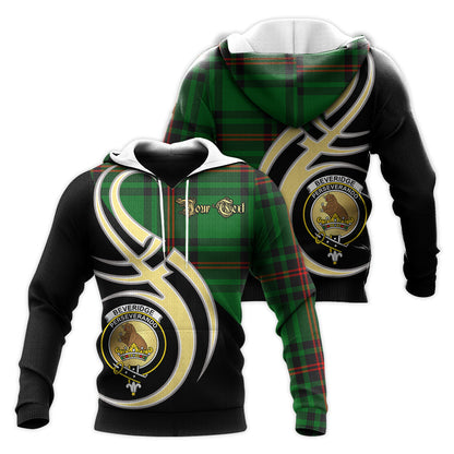 Printivon Beveridge Clan Believe In Me Crest Tartan Knitted Hoodie Custom Your Text