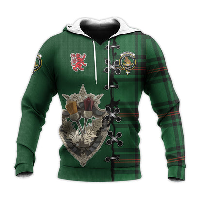 Printivon Beveridge Tartan Hoodie Lion Rampant And Celtic Thistle Style