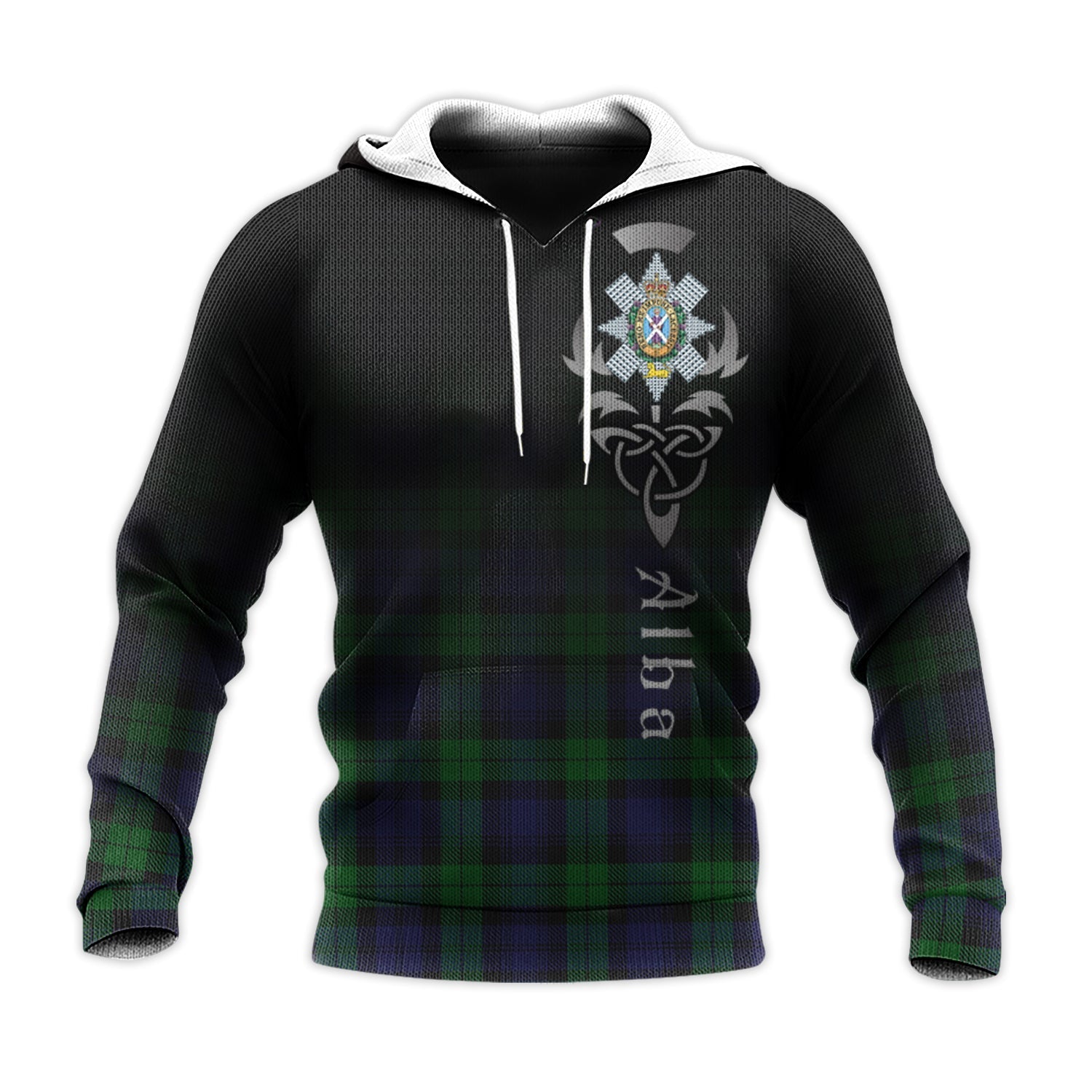 Printivon Black Watch Tartan Crest Alba Celtic Hoodie