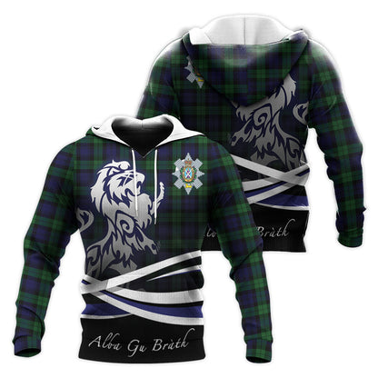 Printivon Black Watch Tartan Scottish Lion Hoodie
