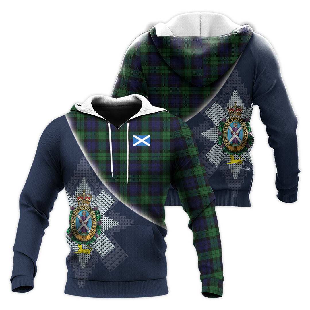 Printivon Black Watch Tartan Scottish Crest Hoodie