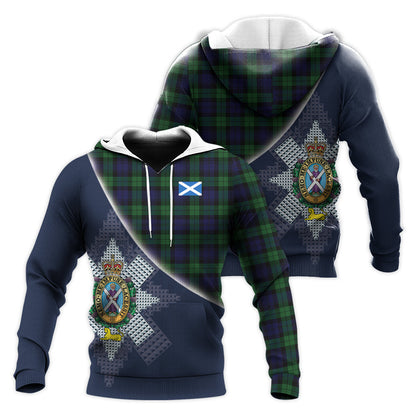 Printivon Black Watch Tartan Scottish Crest Hoodie