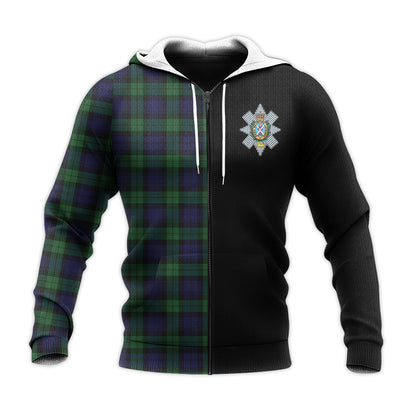 Printivon Black Watch Tartan Personalize Half Hoodie