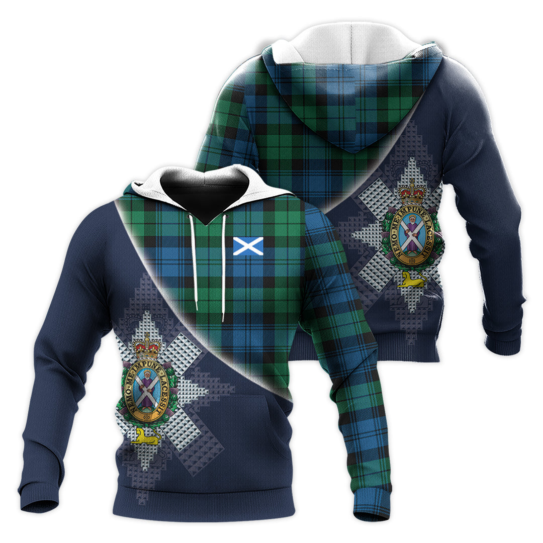 Printivon Black Watch Ancient Tartan Scottish Crest Hoodie