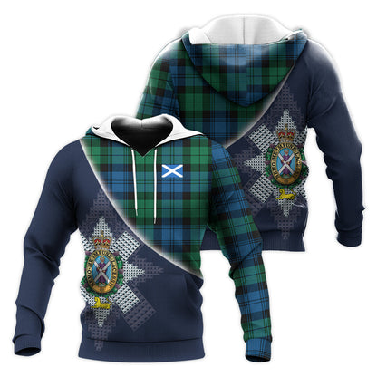 Printivon Black Watch Ancient Tartan Scottish Crest Hoodie