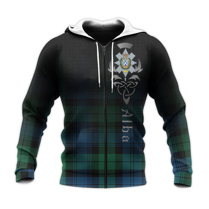 Printivon Black Watch Ancient Tartan Crest Alba Celtic Hoodie