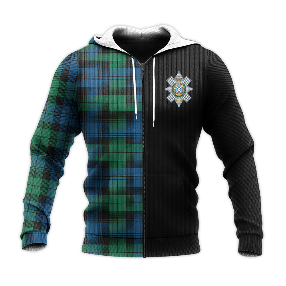 Printivon Black Watch Ancient Tartan Personalize Half Hoodie