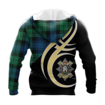 Printivon Black Watch Ancient Of Canada Clan Believe In Me Crest Tartan Knitted Hoodie Custom Your Text