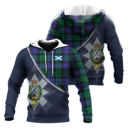 Printivon Black Watch Modern Tartan Scottish Crest Hoodie