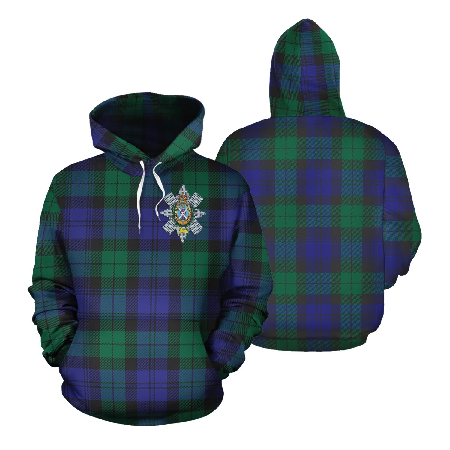 Printivon Black Watch Modern Tartan Hoodie