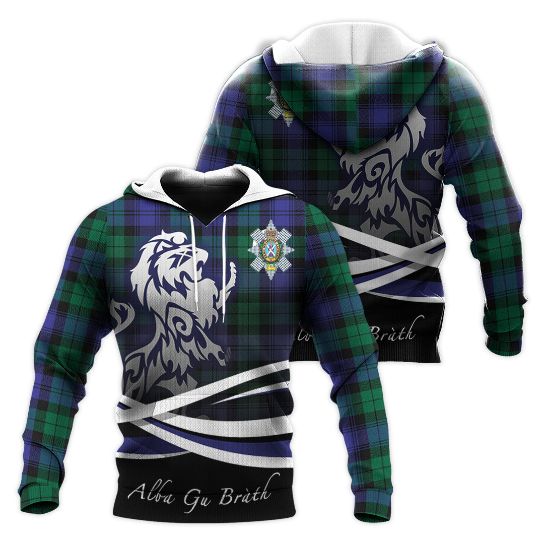 Printivon Black Watch Modern Tartan Scottish Lion Hoodie