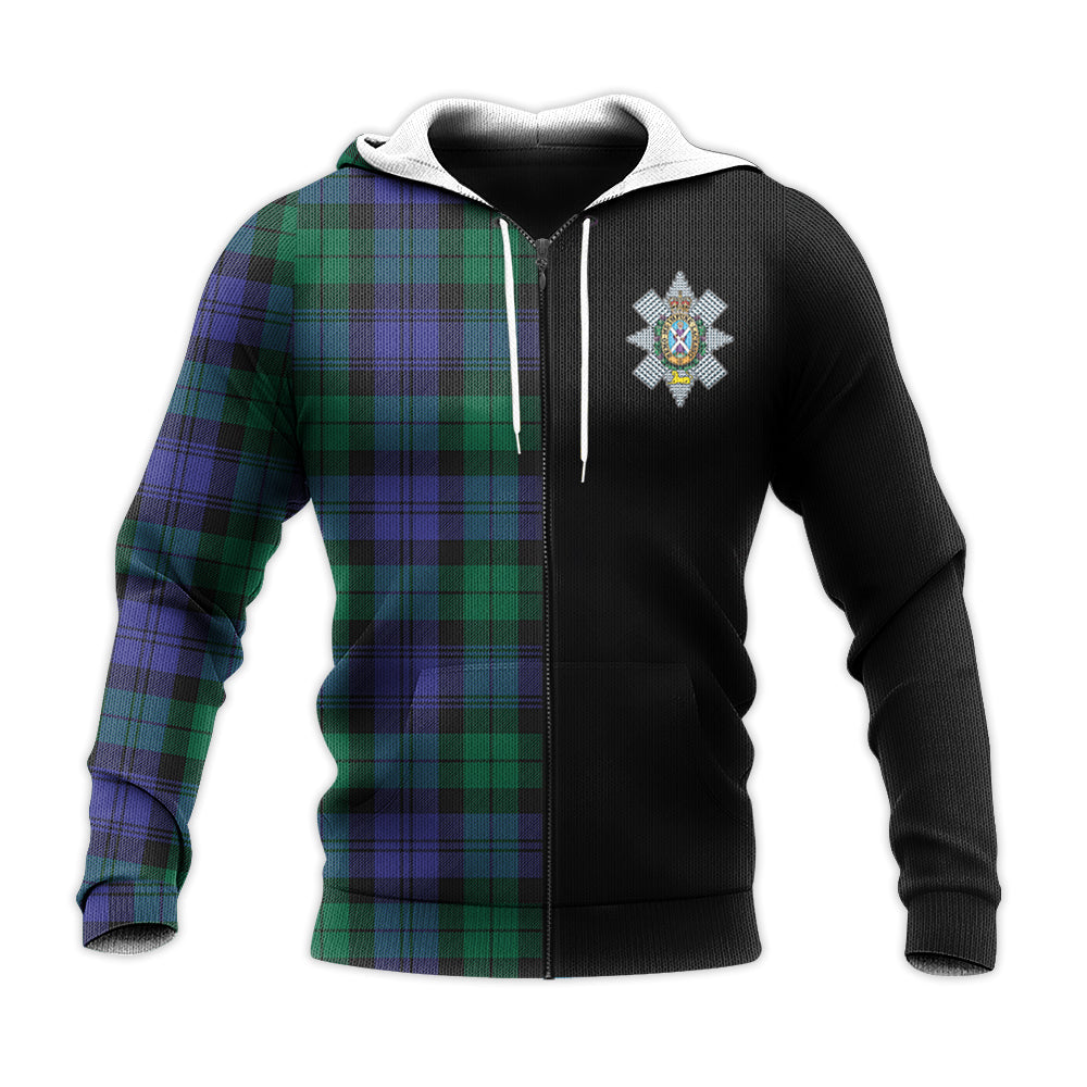 Printivon Black Watch Modern Tartan Personalize Half Hoodie