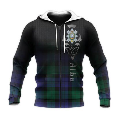Printivon Black Watch Modern Tartan Crest Alba Celtic Hoodie