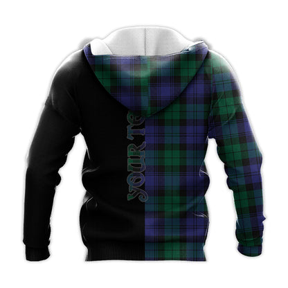 Printivon Black Watch Modern Tartan Personalize Half Hoodie
