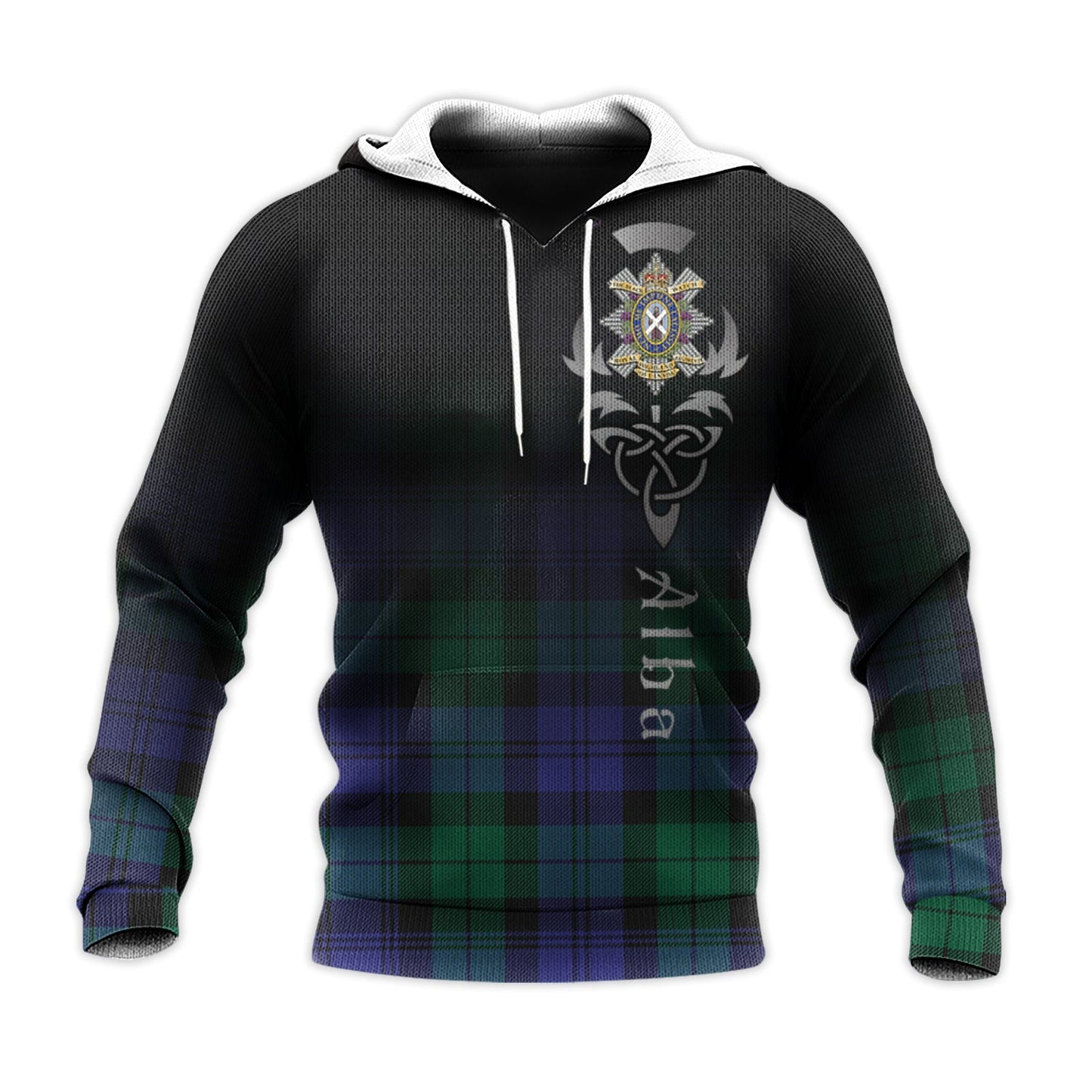 Printivon Black Watch Modern Of Canada Tartan Crest Alba Celtic Hoodie